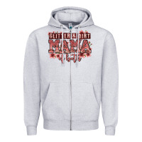 Heather Grey glitter and dirt mama of both girls Zipper Hoodie - Zillion Design Studio