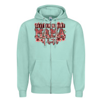 Seafoam glitter and dirt mama of both girls Zipper Hoodie - Zillion Design Studio