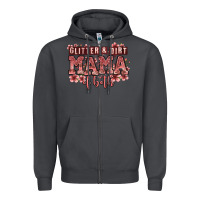 Smoke glitter and dirt mama of both girls Zipper Hoodie - Zillion Design Studio