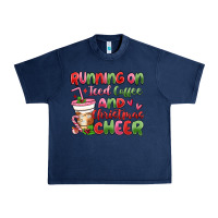 Navy running on iced coffee and christmas cheer Urban Heavy Tee - MaliasSmallBusiness
