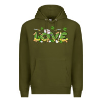 Army Green st patricks love nurse Premium Hoodie - MaliasSmallBusiness