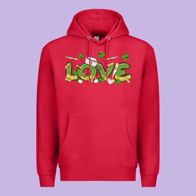 St Patricks Love Nurse Premium Hoodie Designed By Maliassmallbusiness