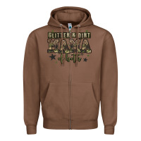 Chestnut glitter and dirt mama of both Zipper Hoodie - Zillion Design Studio