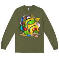 Army Green school bag Long Sleeve Tee - texasbilliewilder