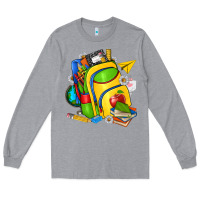 Heather Grey school bag Long Sleeve Tee - texasbilliewilder