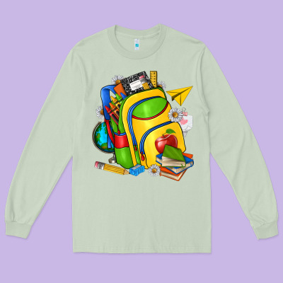 School Bag Long Sleeve Tee Designed By Texasbilliewilder