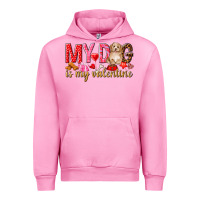 Fuchsia Pink my dog is my valentine Urban Hoodie - NancyCooperArtShop