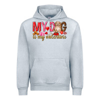 Heather Grey my dog is my valentine Urban Hoodie - NancyCooperArtShop