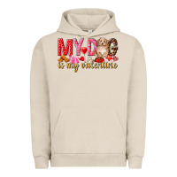 Pigment French Oak my dog is my valentine Urban Hoodie - NancyCooperArtShop