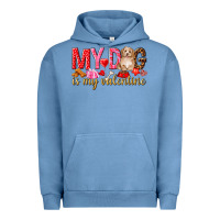 Pigment Pebble Blue my dog is my valentine Urban Hoodie - NancyCooperArtShop