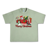 Oil Green merry christmas truck Urban Heavy Tee - MaliasSmallBusiness