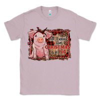Lilac all i want for christmas is a pig sitting pig Classic Tee - RanaPortraitStore