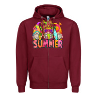 Burgundy hello summer gnomes Zipper Hoodie - Zillion Design Studio