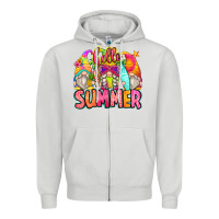 Dove Grey hello summer gnomes Zipper Hoodie - Zillion Design Studio