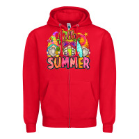 Red hello summer gnomes Zipper Hoodie - Zillion Design Studio