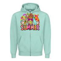 Seafoam hello summer gnomes Zipper Hoodie - Zillion Design Studio