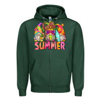 Sports Green hello summer gnomes Zipper Hoodie - Zillion Design Studio