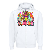 White hello summer gnomes Zipper Hoodie - Zillion Design Studio