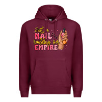Burgundy just a nail boss building her empire Premium Hoodie - MaliasSmallBusiness
