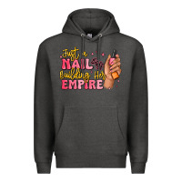 Charcoal Heather just a nail boss building her empire Premium Hoodie - MaliasSmallBusiness