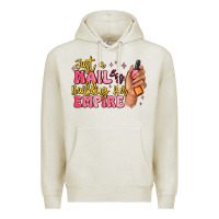 Oatmeal Heather just a nail boss building her empire Premium Hoodie - MaliasSmallBusiness