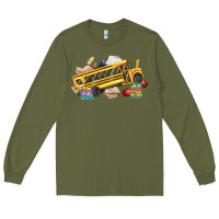 Army Green school bus driver Long Sleeve Tee - texasbilliewilder