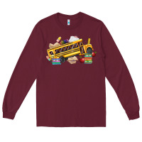 Burgundy school bus driver Long Sleeve Tee - texasbilliewilder