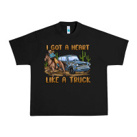 Black i got a heart like a truck Urban Heavy Tee - MaliasSmallBusiness