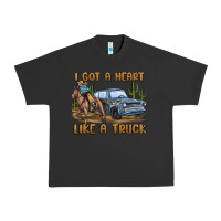 Pigment Black i got a heart like a truck Urban Heavy Tee - MaliasSmallBusiness