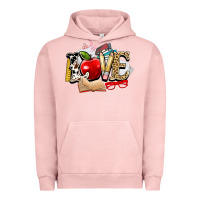Pigment Salmon teacher school love Urban Hoodie - NancyCooperArtShop
