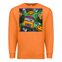 Carrot halloween bus and pumpkin seamless pattern Premium Sweatshirt - BundleAndBundleShop
