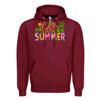 Burgundy hello summer Zipper Hoodie - Zillion Design Studio