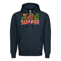 Navy hello summer Zipper Hoodie - Zillion Design Studio