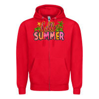 Red hello summer Zipper Hoodie - Zillion Design Studio