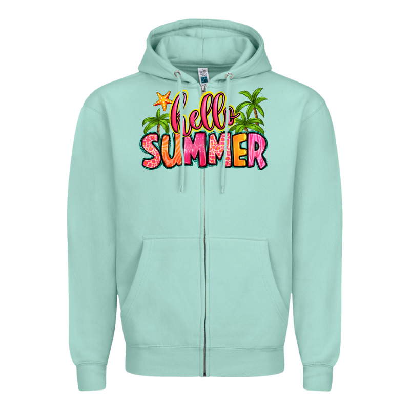 Hello Summer Zipper Hoodie by Zillion Design Studio | Teevron