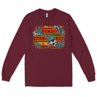 Burgundy leopard aztec background Long Sleeve Tee - Zillion Design Studio