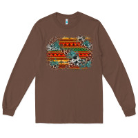 Chestnut leopard aztec background Long Sleeve Tee - Zillion Design Studio