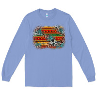 Colony Blue leopard aztec background Long Sleeve Tee - Zillion Design Studio