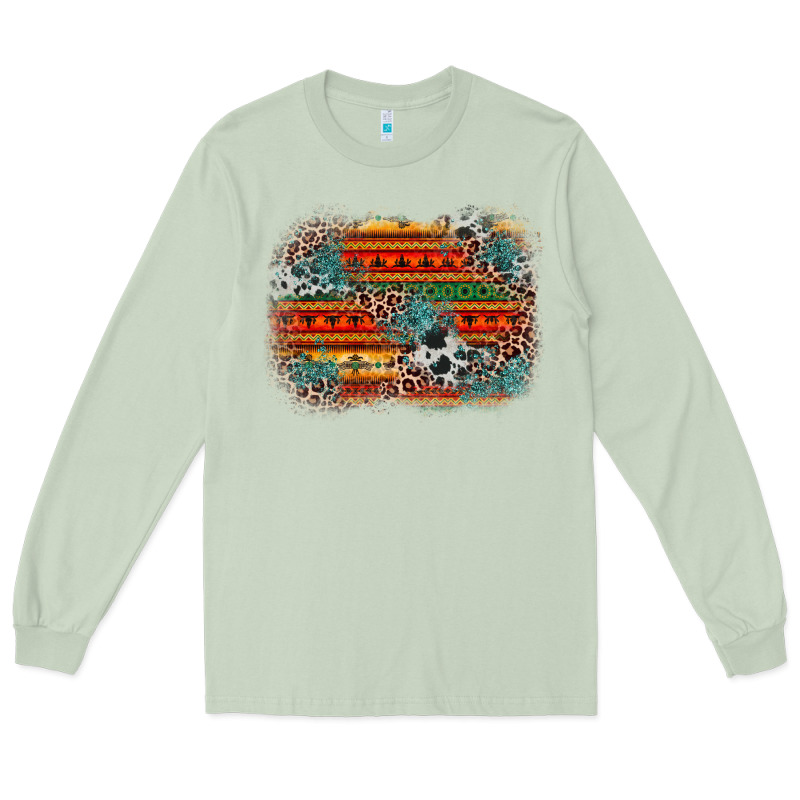Leopard Aztec Background Long Sleeve Tee by Zillion Design Studio | Teevron