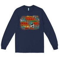 Navy leopard aztec background Long Sleeve Tee - Zillion Design Studio
