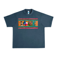 Midnight Navy love texas sunflowers cactus cowhide license plate Urban Heavy Tee - Artiststas