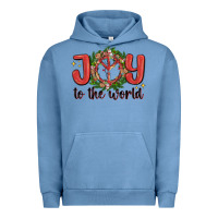 Pigment Pebble Blue joy to the world Urban Hoodie - MaliasSmallBusiness