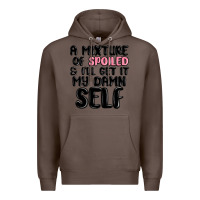 Coffee a mixture of spoiled and ill get it my damn self Premium Hoodie - MaliasSmallBusiness