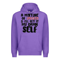 Purple a mixture of spoiled and ill get it my damn self Premium Hoodie - MaliasSmallBusiness