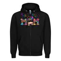 Black hot mess mom messy bun Zipper Hoodie - Zillion Design Studio