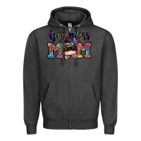 Charcoal Heather hot mess mom messy bun Zipper Hoodie - Zillion Design Studio