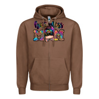 Chestnut hot mess mom messy bun Zipper Hoodie - Zillion Design Studio
