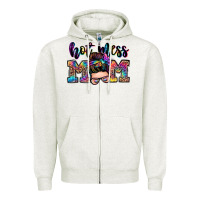 Oatmeal Heather hot mess mom messy bun Zipper Hoodie - Zillion Design Studio
