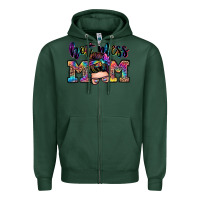 Sports Green hot mess mom messy bun Zipper Hoodie - Zillion Design Studio