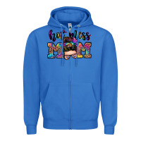 True Royal hot mess mom messy bun Zipper Hoodie - Zillion Design Studio